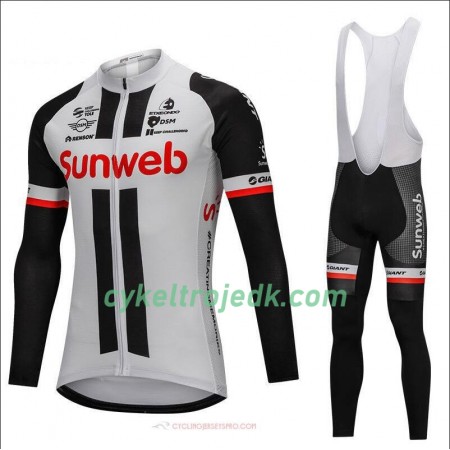 Cykeltøj Langærmet + Bib Cykelbukser 2018 Team Sunweb N001
